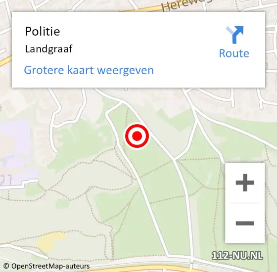 Locatie op kaart van de 112 melding: Politie Landgraaf op 11 november 2022 12:16