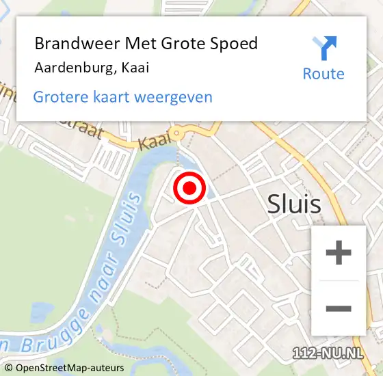 Locatie op kaart van de 112 melding: Brandweer Met Grote Spoed Naar Aardenburg, Kaai op 11 november 2022 13:39