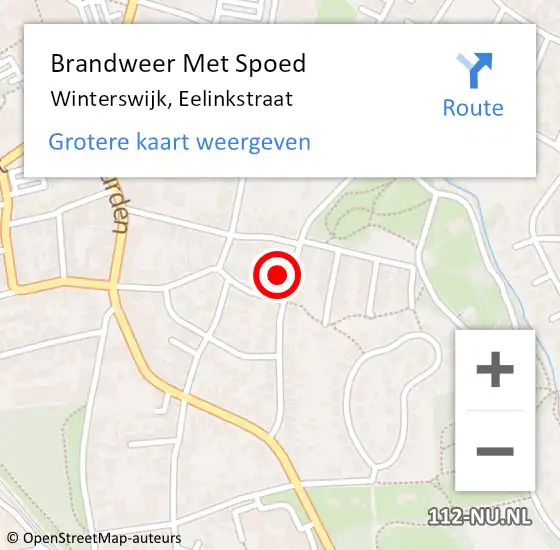 Locatie op kaart van de 112 melding: Brandweer Met Spoed Naar Winterswijk, Eelinkstraat op 11 november 2022 13:50