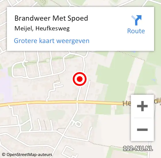 Locatie op kaart van de 112 melding: Brandweer Met Spoed Naar Meijel, Heufkesweg op 11 november 2022 14:20