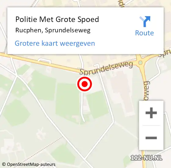 Locatie op kaart van de 112 melding: Politie Met Grote Spoed Naar Rucphen, Sprundelseweg op 11 november 2022 14:41