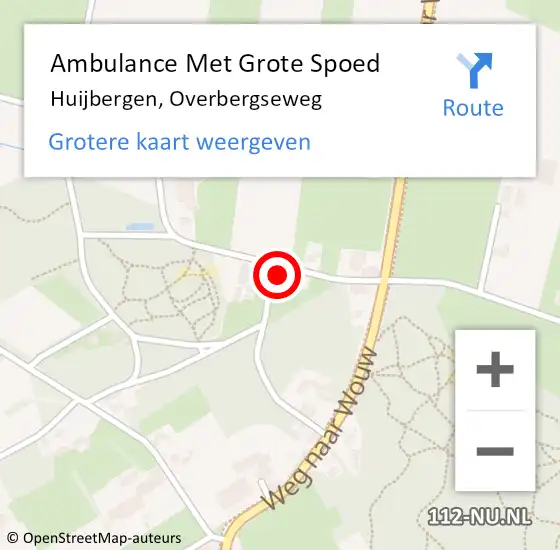 Locatie op kaart van de 112 melding: Ambulance Met Grote Spoed Naar Huijbergen, Overbergseweg op 4 augustus 2014 16:43