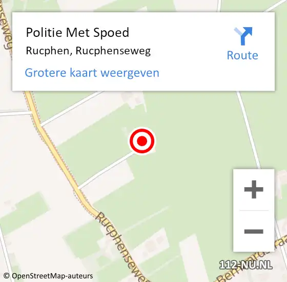 Locatie op kaart van de 112 melding: Politie Met Spoed Naar Rucphen, Rucphenseweg op 11 november 2022 15:03