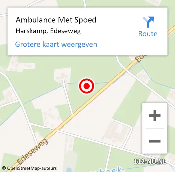 Locatie op kaart van de 112 melding: Ambulance Met Spoed Naar Harskamp, Edeseweg op 11 november 2022 16:22