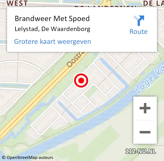 Locatie op kaart van de 112 melding: Brandweer Met Spoed Naar Lelystad, De Waardenborg op 11 november 2022 16:23