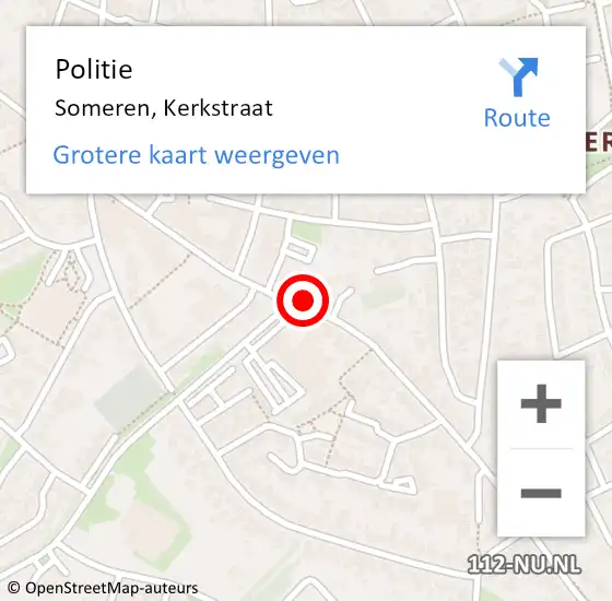 Locatie op kaart van de 112 melding: Politie Someren, Kerkstraat op 11 november 2022 16:31