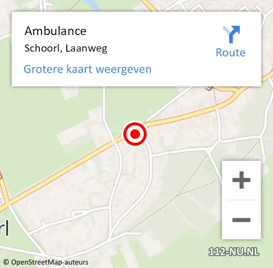 Locatie op kaart van de 112 melding: Ambulance Schoorl, Laanweg op 11 november 2022 16:49