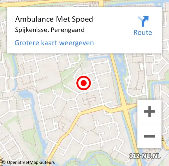 Locatie op kaart van de 112 melding: Ambulance Met Spoed Naar Spijkenisse, Perengaard op 11 november 2022 17:11