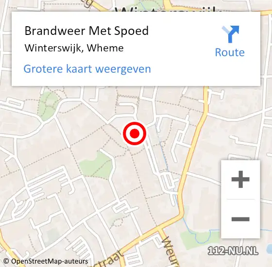 Locatie op kaart van de 112 melding: Brandweer Met Spoed Naar Winterswijk, Wheme op 11 november 2022 17:14