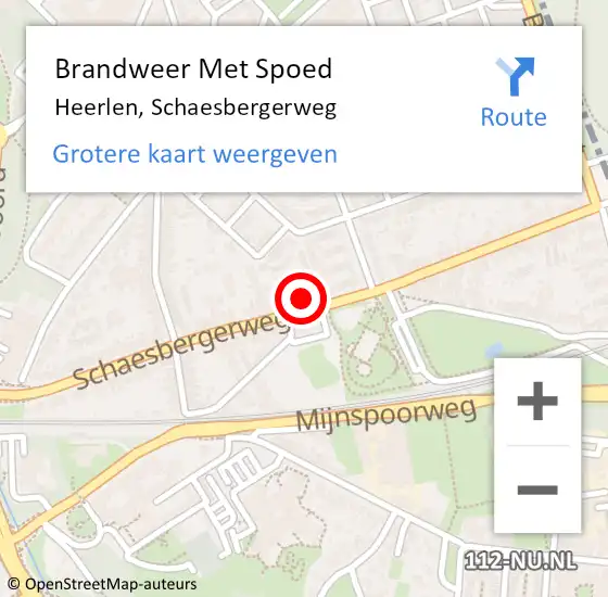 Locatie op kaart van de 112 melding: Brandweer Met Spoed Naar Heerlen, Schaesbergerweg op 11 november 2022 17:21