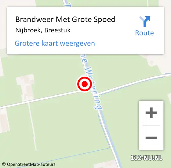 Locatie op kaart van de 112 melding: Brandweer Met Grote Spoed Naar Nijbroek, Breestuk op 11 november 2022 18:11