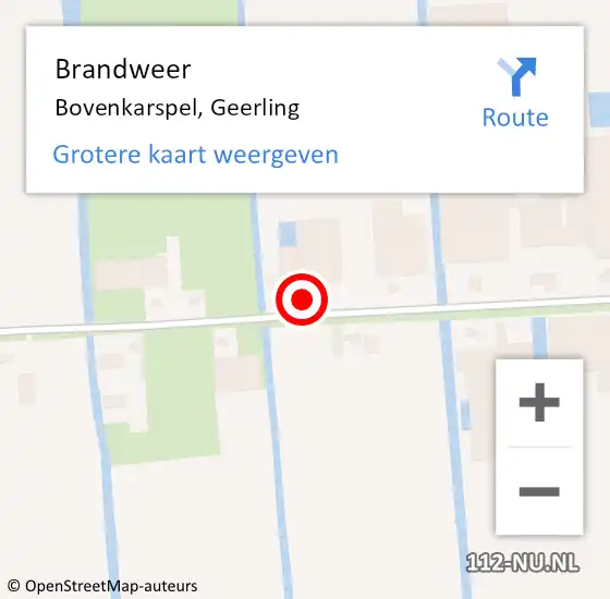 Locatie op kaart van de 112 melding: Brandweer Bovenkarspel, Geerling op 11 november 2022 18:31