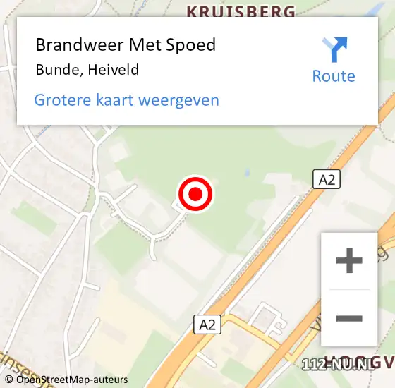 Locatie op kaart van de 112 melding: Brandweer Met Spoed Naar Bunde, Heiveld op 11 november 2022 18:42