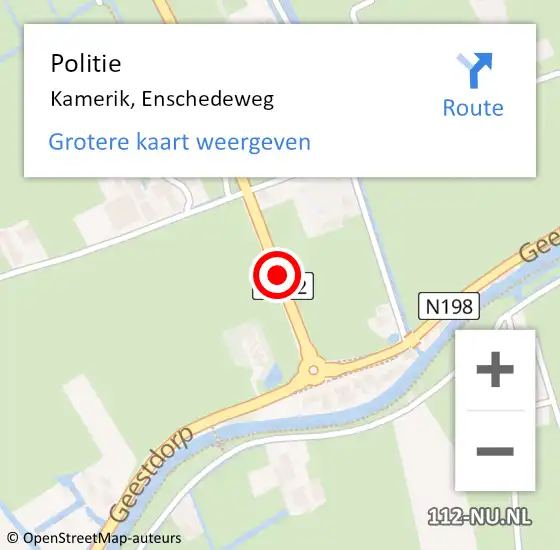 Locatie op kaart van de 112 melding: Politie Kamerik, Enschedeweg op 4 augustus 2014 17:05