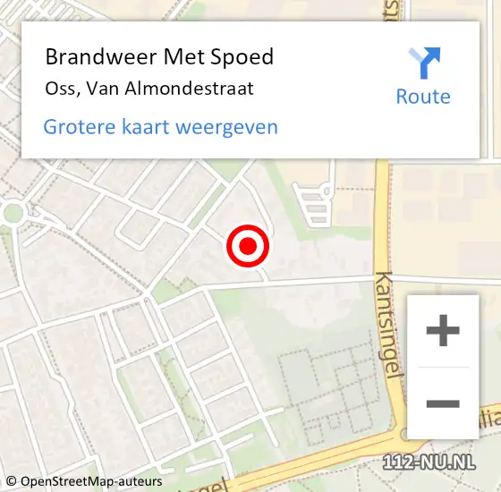 Locatie op kaart van de 112 melding: Brandweer Met Spoed Naar Oss, Van Almondestraat op 11 november 2022 19:15