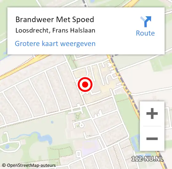 Locatie op kaart van de 112 melding: Brandweer Met Spoed Naar Loosdrecht, Frans Halslaan op 11 november 2022 19:22