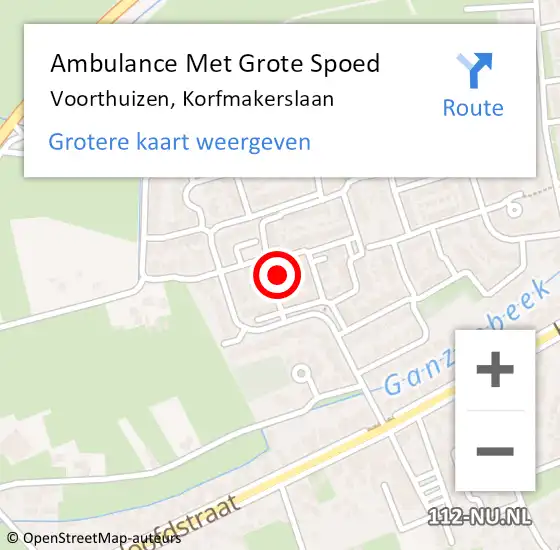 Locatie op kaart van de 112 melding: Ambulance Met Grote Spoed Naar Voorthuizen, Korfmakerslaan op 11 november 2022 19:30