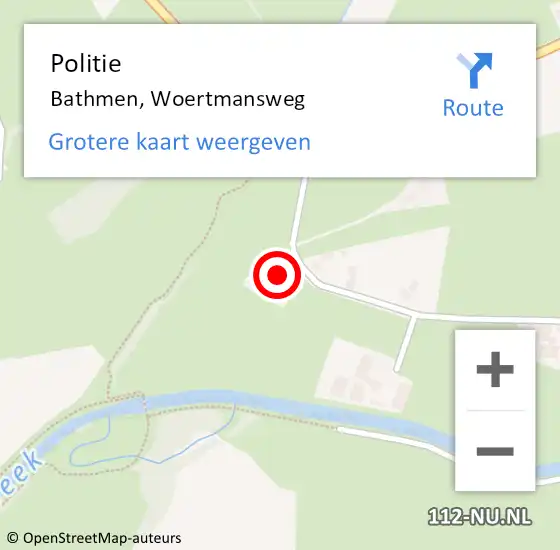 Locatie op kaart van de 112 melding: Politie Bathmen, Woertmansweg op 11 november 2022 20:11