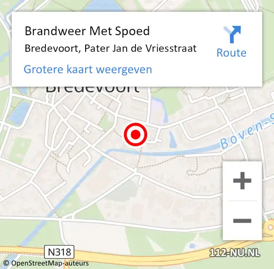 Locatie op kaart van de 112 melding: Brandweer Met Spoed Naar Bredevoort, Pater Jan de Vriesstraat op 11 november 2022 21:01