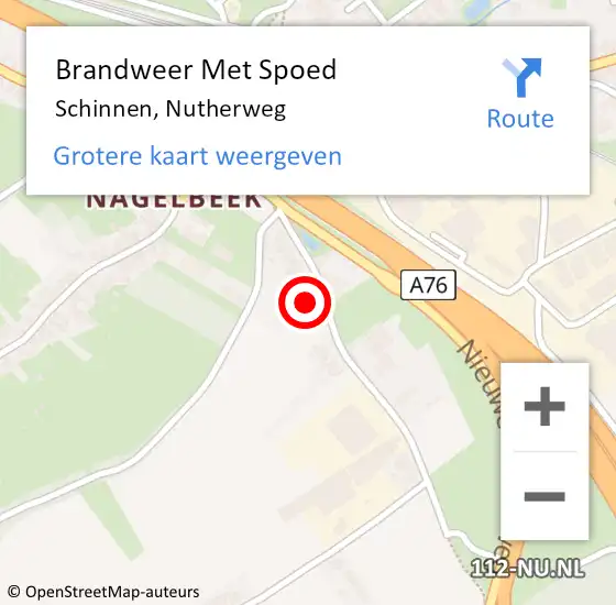 Locatie op kaart van de 112 melding: Brandweer Met Spoed Naar Schinnen, Nutherweg op 11 november 2022 21:22