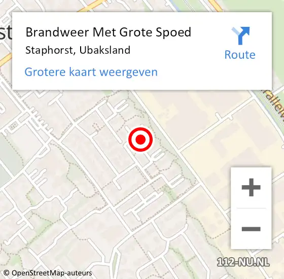 Locatie op kaart van de 112 melding: Brandweer Met Grote Spoed Naar Staphorst, Ubaksland op 11 november 2022 21:47