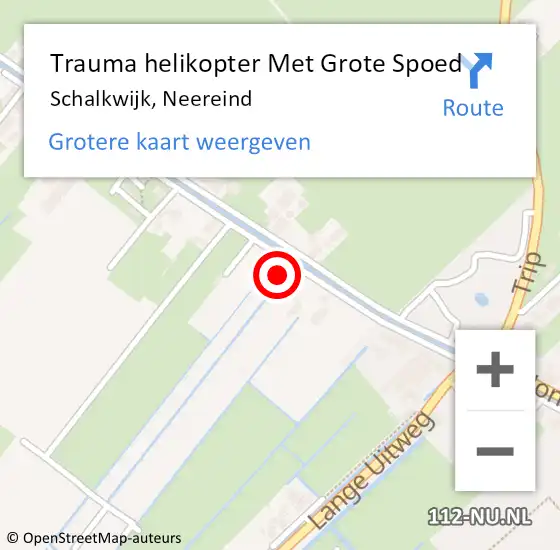 Locatie op kaart van de 112 melding: Trauma helikopter Met Grote Spoed Naar Schalkwijk, Neereind op 11 november 2022 22:24