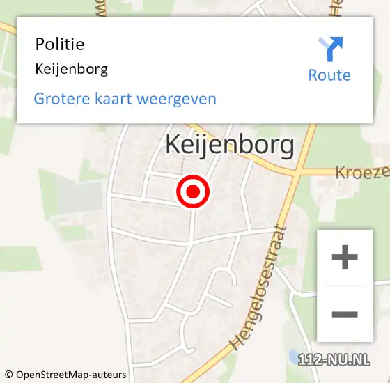 Locatie op kaart van de 112 melding: Politie Keijenborg op 11 november 2022 23:21