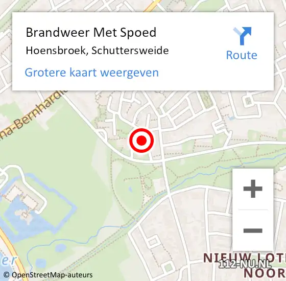 Locatie op kaart van de 112 melding: Brandweer Met Spoed Naar Hoensbroek, Schuttersweide op 11 november 2022 23:56