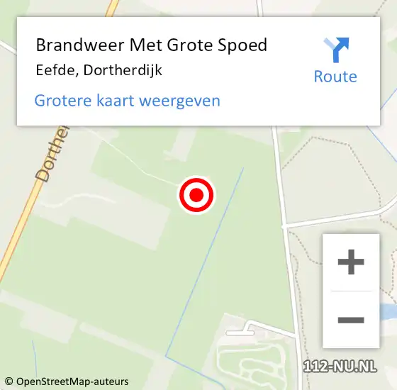 Locatie op kaart van de 112 melding: Brandweer Met Grote Spoed Naar Eefde, Dortherdijk op 4 augustus 2014 17:30