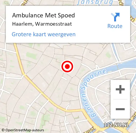 Locatie op kaart van de 112 melding: Ambulance Met Spoed Naar Haarlem, Warmoesstraat op 12 november 2022 02:13