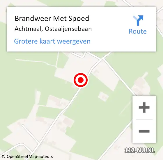 Locatie op kaart van de 112 melding: Brandweer Met Spoed Naar Achtmaal, Ostaaijensebaan op 12 november 2022 07:00