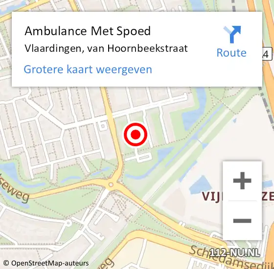 Locatie op kaart van de 112 melding: Ambulance Met Spoed Naar Vlaardingen, van Hoornbeekstraat op 12 november 2022 08:33