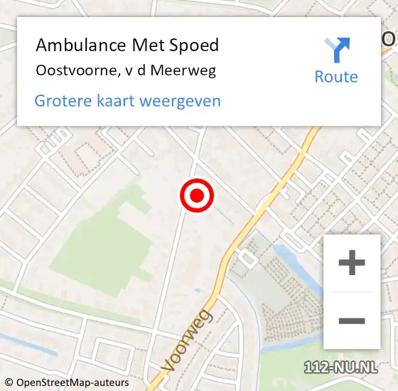 Locatie op kaart van de 112 melding: Ambulance Met Spoed Naar Oostvoorne, v d Meerweg op 12 november 2022 08:50