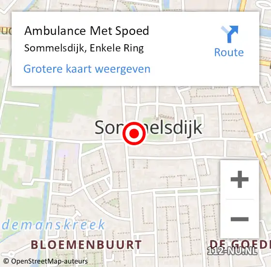 Locatie op kaart van de 112 melding: Ambulance Met Spoed Naar Sommelsdijk, Enkele Ring op 12 november 2022 08:58