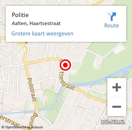 Locatie op kaart van de 112 melding: Politie Aalten, Haartsestraat op 12 november 2022 09:21