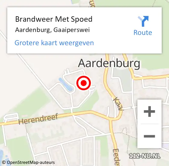 Locatie op kaart van de 112 melding: Brandweer Met Spoed Naar Aardenburg, Gaaiperswei op 12 november 2022 09:45