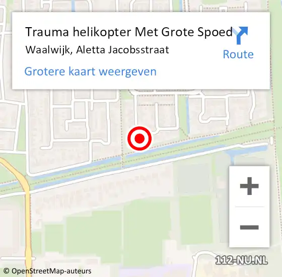 Locatie op kaart van de 112 melding: Trauma helikopter Met Grote Spoed Naar Waalwijk, Aletta Jacobsstraat op 12 november 2022 10:32
