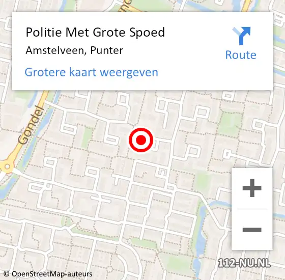 Locatie op kaart van de 112 melding: Politie Met Grote Spoed Naar Amstelveen, Punter op 12 november 2022 10:47