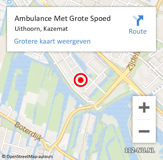 Locatie op kaart van de 112 melding: Ambulance Met Grote Spoed Naar Uithoorn, Kazemat op 12 november 2022 10:48