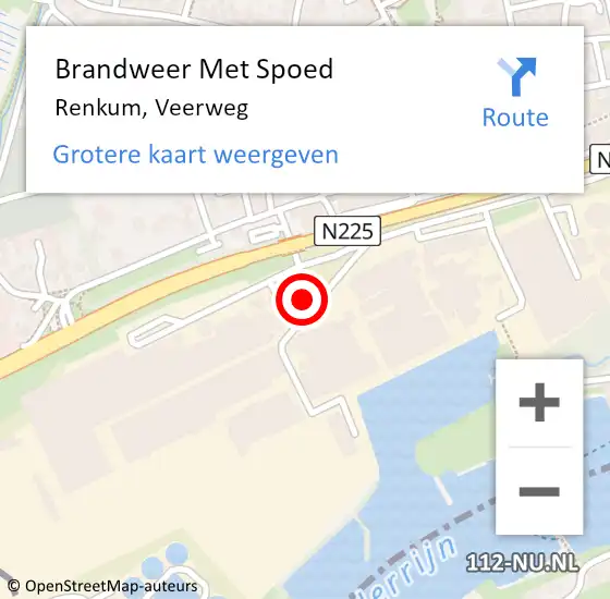Locatie op kaart van de 112 melding: Brandweer Met Spoed Naar Oosterbeek, Veerweg op 12 november 2022 11:12