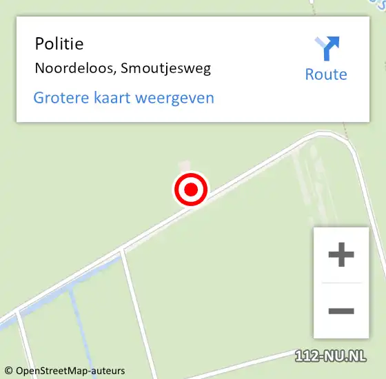 Locatie op kaart van de 112 melding: Politie Noordeloos, Smoutjesweg op 12 november 2022 11:51