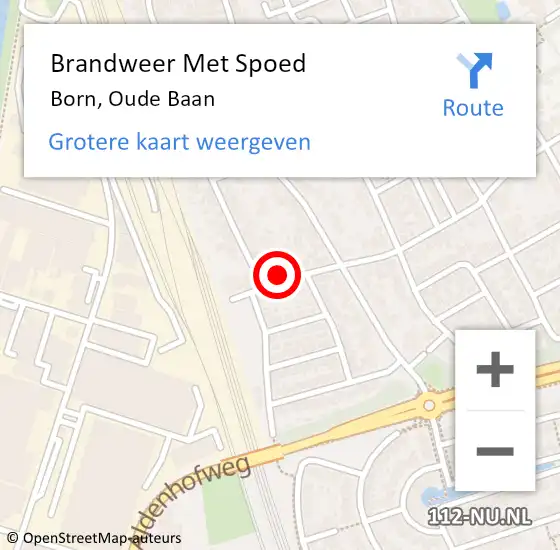 Locatie op kaart van de 112 melding: Brandweer Met Spoed Naar Born, Oude Baan op 12 november 2022 12:16