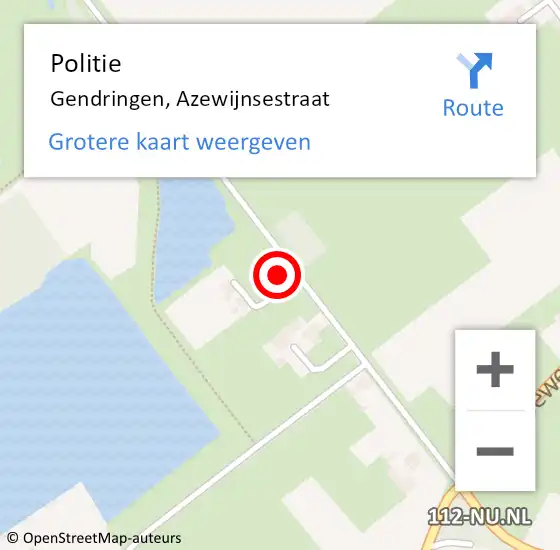Locatie op kaart van de 112 melding: Politie Gendringen, Azewijnsestraat op 12 november 2022 12:20
