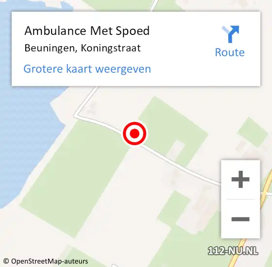 Locatie op kaart van de 112 melding: Ambulance Met Spoed Naar Beuningen, Koningstraat op 12 november 2022 12:21