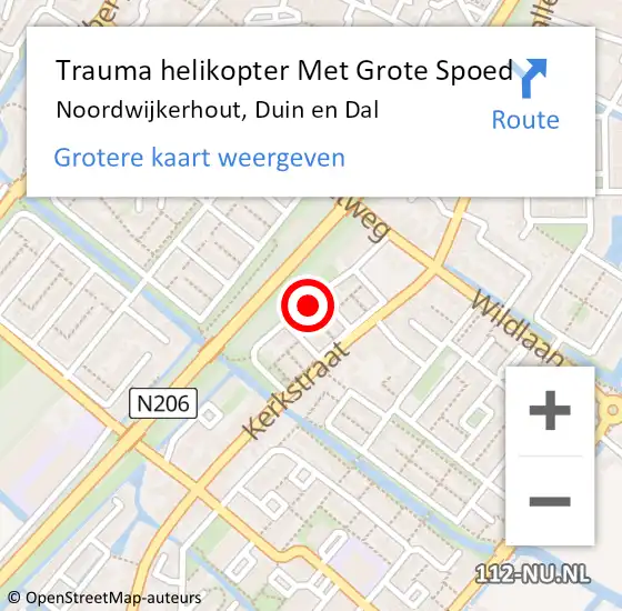 Locatie op kaart van de 112 melding: Trauma helikopter Met Grote Spoed Naar Noordwijkerhout, Duin en Dal op 12 november 2022 12:35