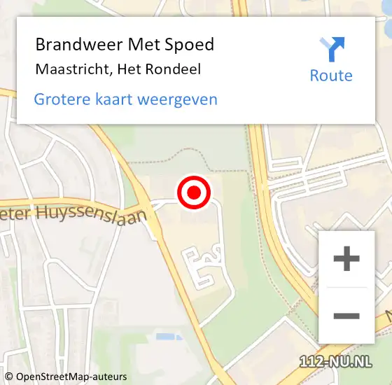 Locatie op kaart van de 112 melding: Brandweer Met Spoed Naar Maastricht, Het Rondeel op 12 november 2022 14:35