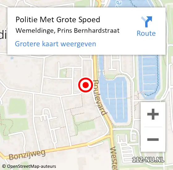 Locatie op kaart van de 112 melding: Politie Met Grote Spoed Naar Wemeldinge, Prins Bernhardstraat op 12 november 2022 15:11