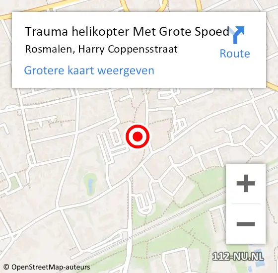 Locatie op kaart van de 112 melding: Trauma helikopter Met Grote Spoed Naar Rosmalen, Harry Coppensstraat op 12 november 2022 15:26