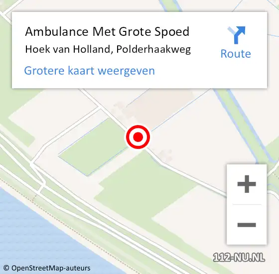 Locatie op kaart van de 112 melding: Ambulance Met Grote Spoed Naar Hoek van Holland, Polderhaakweg op 12 november 2022 15:42