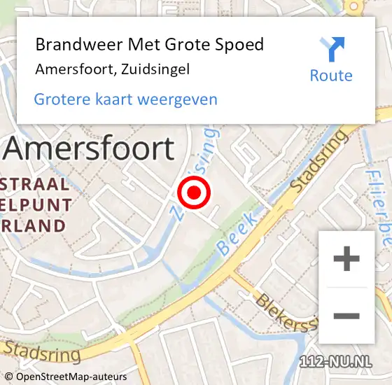 Locatie op kaart van de 112 melding: Brandweer Met Grote Spoed Naar Amersfoort, Zuidsingel op 12 november 2022 15:51